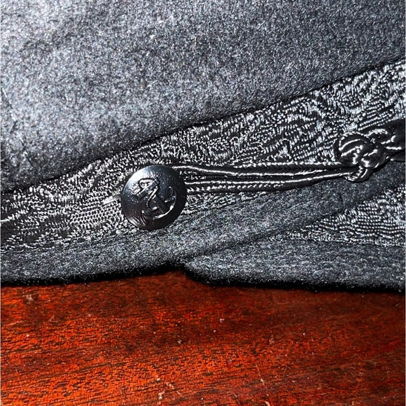 NWOT Greek Fisherman’s cap wool blend black textured size 57-7 1/8 nautical - Picture 8 of 8